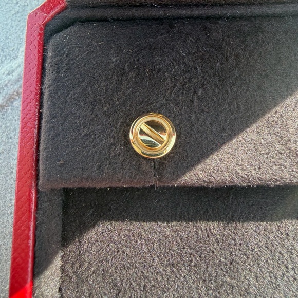 Auth.✅ Cartier 18k Yellow Gold Love Stud Earrings ✨ - Picture 5 of 13